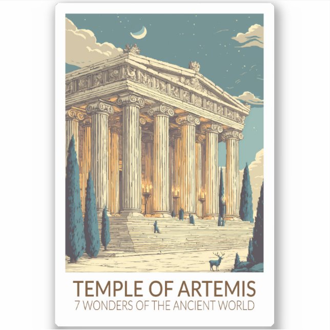 Tempel der Artemis Sieben Weltwunder der Kunst Aufkleber (Vorderseite)