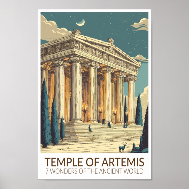 Tempel der Artemis Sieben Weltwunder Kunst Poster (Vorne)