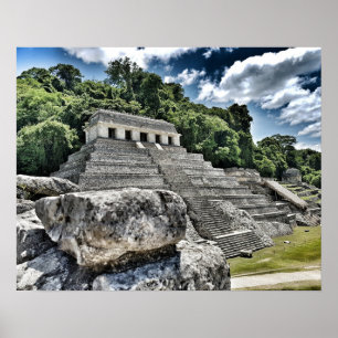 Tempel der Inschriften, Palenque, Mexiko Poster