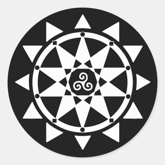 Tempel des Aufklebers der Hexerei Runder Aufkleber (Vorderseite)