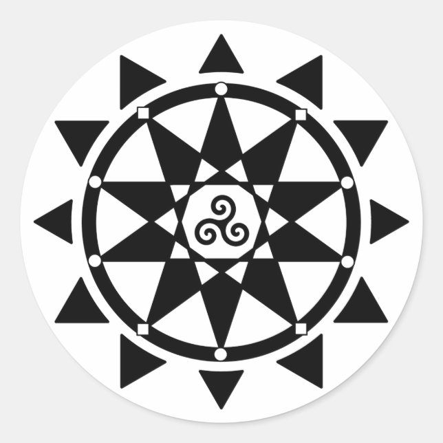 Tempel des Aufklebers der Hexerei Runder Aufkleber (Vorderseite)