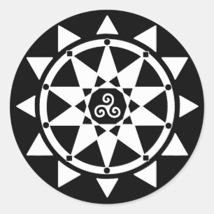 Tempel des Hexereiaufklebers Runder Aufkleber