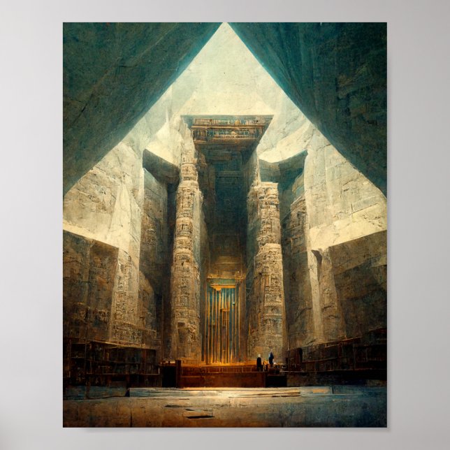 Tempel des neu erwachten Gods Fantasy Art Poster (Vorne)