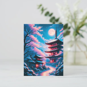 Tempel des Schnees und der Blüten (Yukizakura no T Postkarte