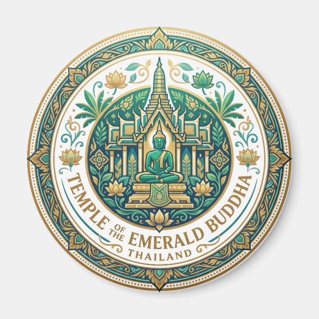 Tempel des Smaragd-Buddha (Wat Phra Kaew) Magnet (Vorne)