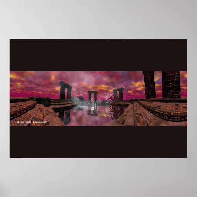 TEMPEL DES WASSERS /HYPERION WELT ,Science-Fiction Poster (Vorne)