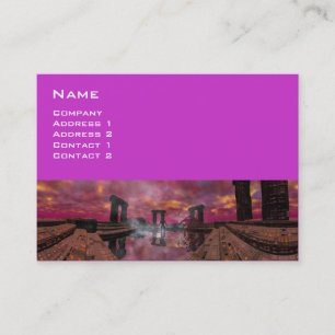 TEMPEL DES WASSERS , Lila Fuchsia Visitenkarte
