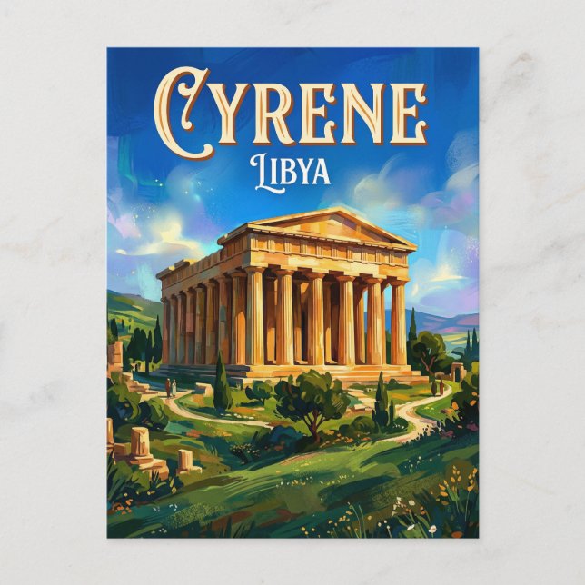 Tempel des Zeus, Kyrene Libyen Postkarte (Vorderseite)