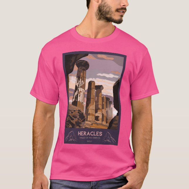 Tempel Heracles Agrigento Tal der Tempel T-Shirt (Vorderseite)