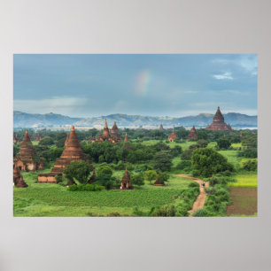 Tempel in Bagan, Myanmar Poster