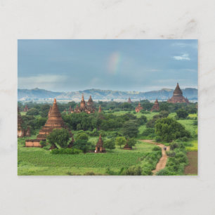 Tempel in Bagan, Myanmar Postkarte