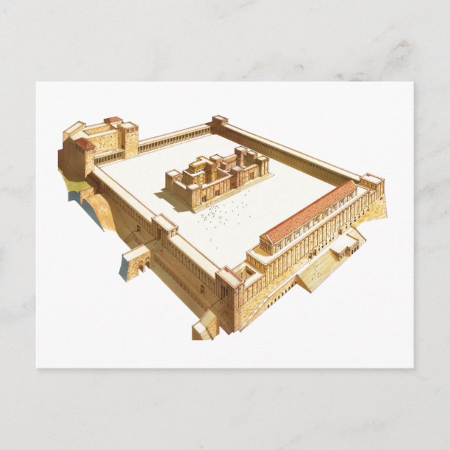 Tempel in Jerusalem. Herod-Tempel Postkarte (Vorderseite)