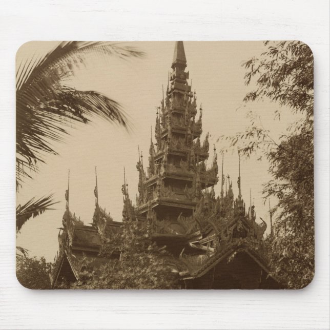 Tempel in Mandalay, Birma, Ende des 19. Mousepad (Vorne)