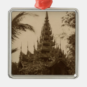 Tempel in Mandalay, Birma, Ende des 19. Silbernes Ornament