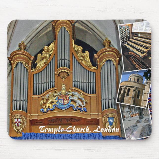 Tempel-Kirche, Pfeifenorgel Londons, England Mousepad (Vorne)