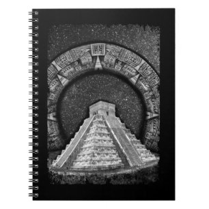 Tempel Kukulcán Mayan Pyramids Aztec Kalender Notizblock