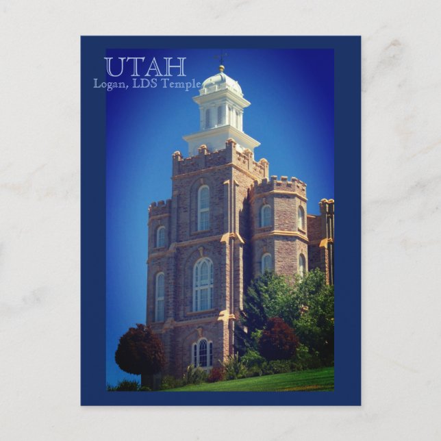 Tempel Logans, Utah LDS Postkarte (Vorderseite)