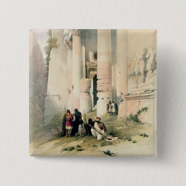 Tempel nannte EL Khasne, PETRA am 7. März 1839 pl Button (Vorderseite)