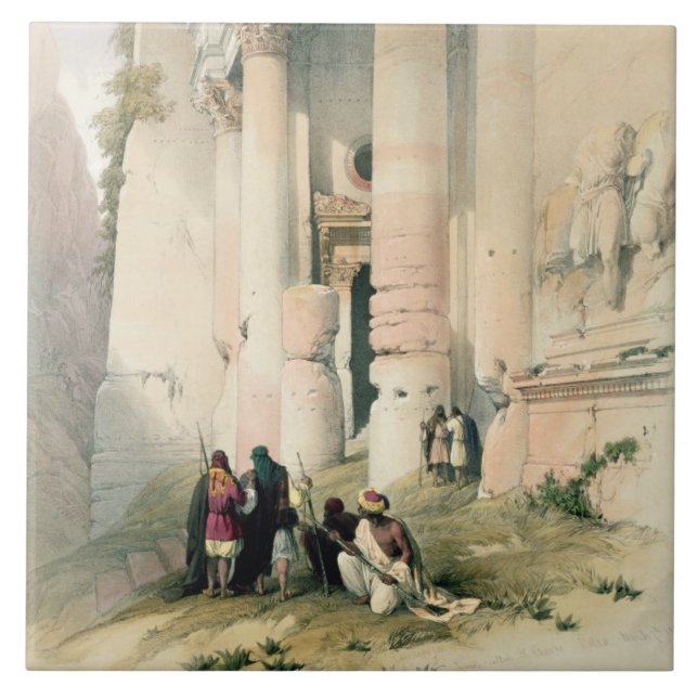 Tempel nannte EL Khasne, PETRA am 7. März 1839 pl Fliese (Vorderseite)