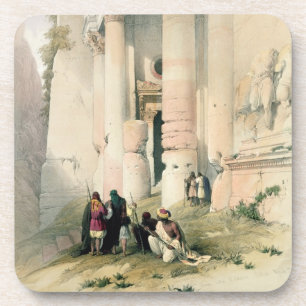 Tempel nannte EL Khasne, PETRA am 7. März 1839 pl Getränkeuntersetzer