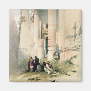 Tempel nannte EL Khasne, PETRA am 7. März 1839 pl Magnet