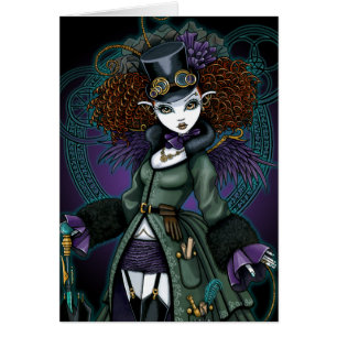 Tempel Steampunk Vampirs-Engels-Postkarte