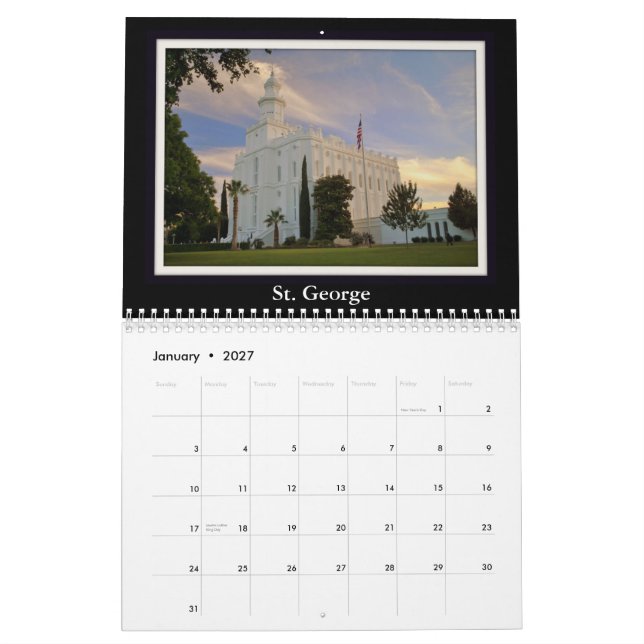 Tempel Utahs LDS 2015 15-monatiger Kalender (Jan 2027)