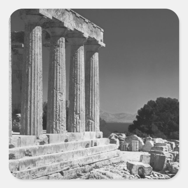 Tempel von Aphaea Quadratischer Aufkleber (Vorderseite)
