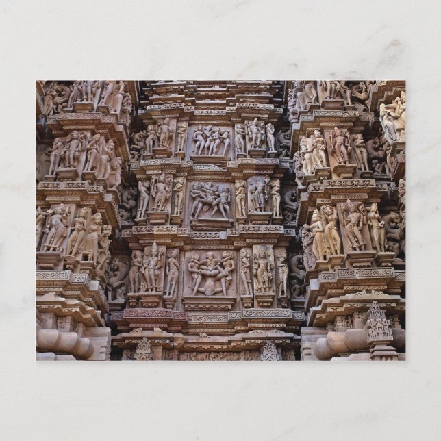 Tempel von Khajuraho, Indien Postkarte (Vorderseite)