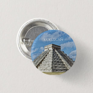 Tempel von Kukulcán, Pyramide, Chichen Itza, Mexik Button