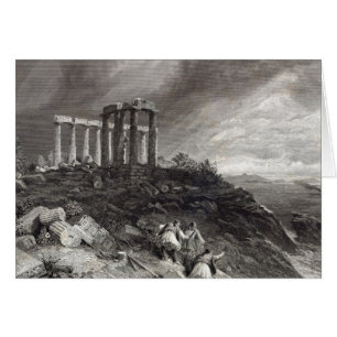 Tempel von Minerva Sunium, graviert von J. Saddler