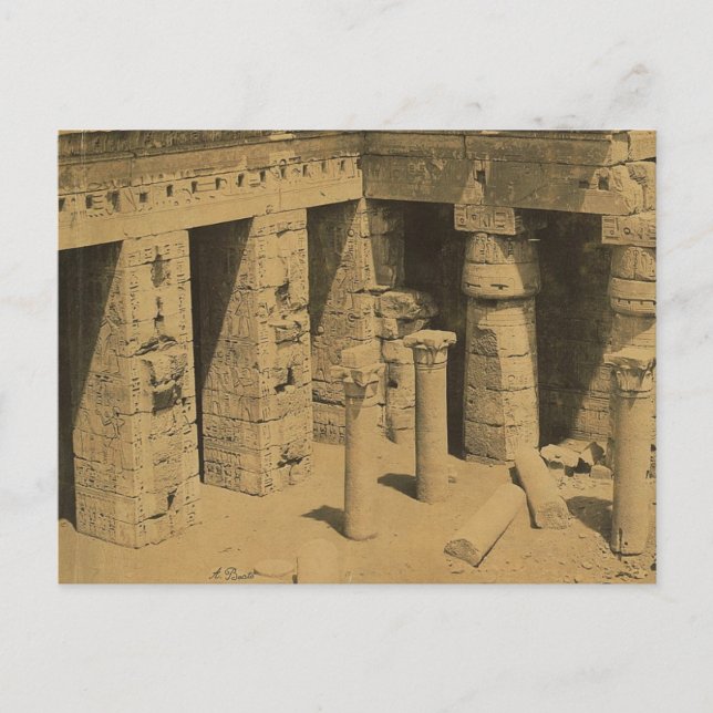 Tempel von Ramses III. Ägypten um 1870 Postkarte (Vorderseite)
