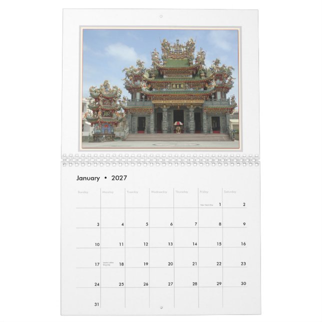 Tempel von Taiwan Kalender (Jan 2027)