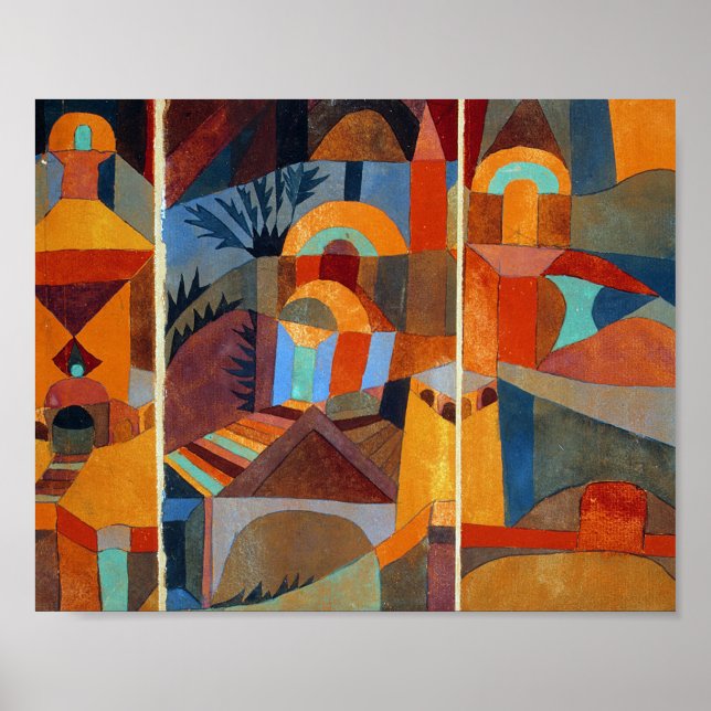 Tempelgärten: Paul Klee 1920 Poster (Vorne)