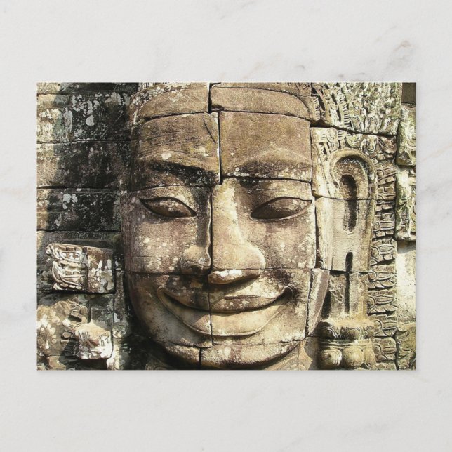 Tempelgesicht, Kambodscha Vintag Postkarte (Vorderseite)