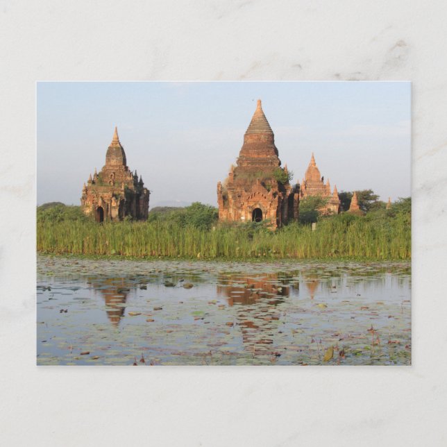 Tempelreflexion, Bagan, Myanmar Postcard Postkarte (Vorderseite)