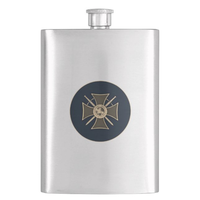 Tempelritter-Flasche Flachmann (Vorderseite)