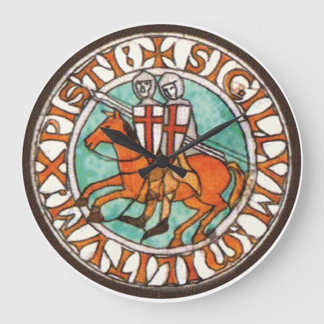Tempelritter Große Wanduhr (Vorderseite)