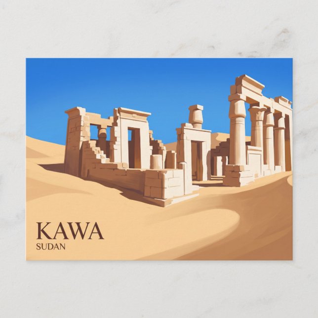 Tempelruinen von Kawa Sudan Postkarte (Vorderseite)