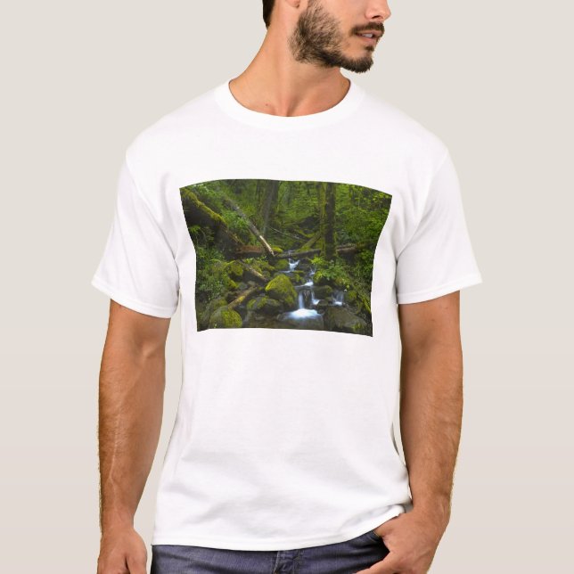 Temperament Rainforest Stream in Columbia River T-Shirt (Vorderseite)