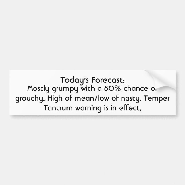 Temperament-Wutanfall, der in Wirklichkeit warnt Autoaufkleber (Vorne)