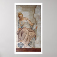 Temperance aus der Wand der Sakristei (Fresko)