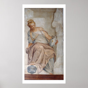 Temperance aus der Wand der Sakristei (Fresko) Poster