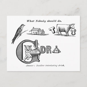 "Temperance Rebus" Postkarte