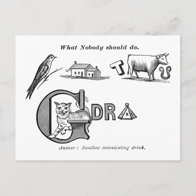 "Temperance Rebus" Postkarte (Vorderseite)