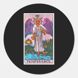 Temperance Tarot Card Psychisch okkultisch metaphy Runder Aufkleber
