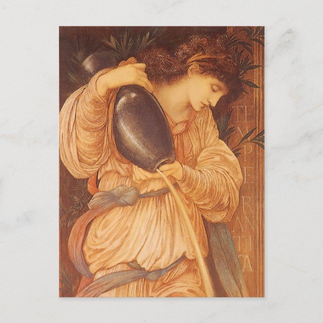 Temperantia von Sir Edward Coley Burne-Jones Postkarte (Vorderseite)