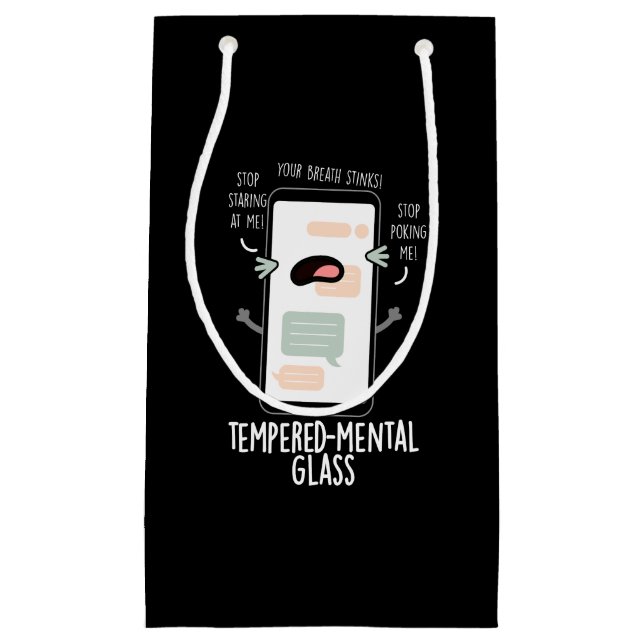 Temperiert Glas Funny Handy Pun Dark BG Kleine Geschenktüte (Vorderseite)