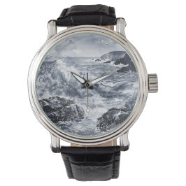 Tempest an der walisischen Küste Armbanduhr