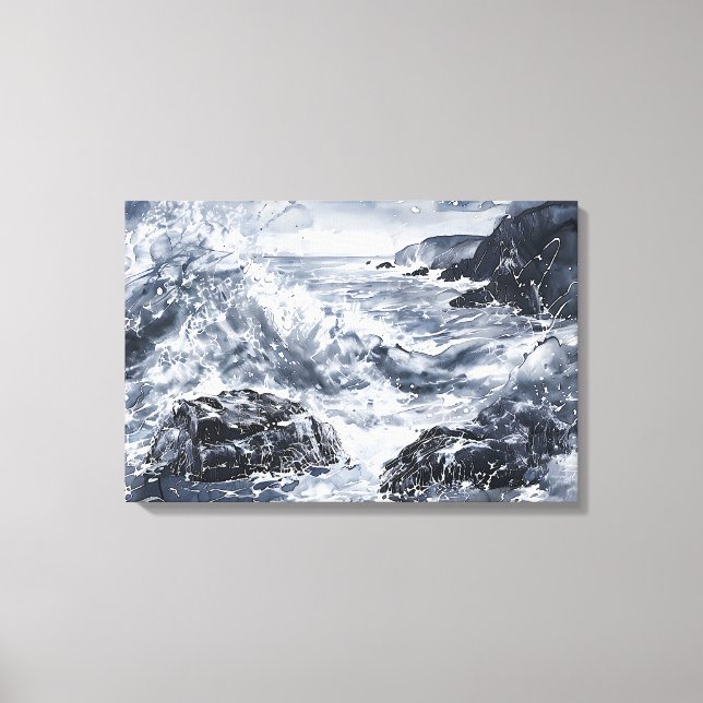 Tempest an der walisischen Küste Leinwanddruck (Vorderseite)